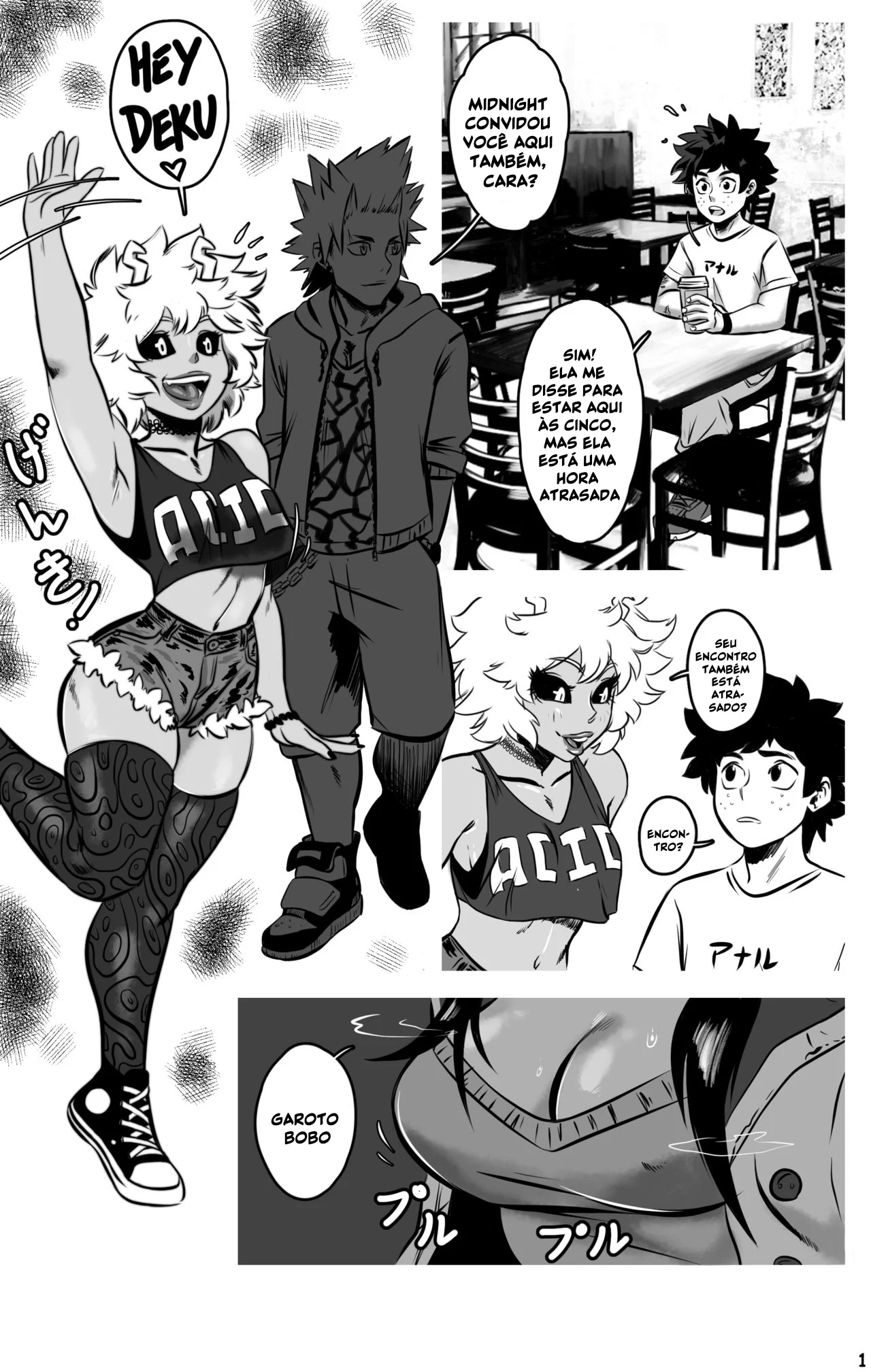 My Hero Academia: Hora da Meia-noite - Izuku Midoriya metendo fundo na piranha novinha Mina Ashido em Hentai HQ Brasileiro