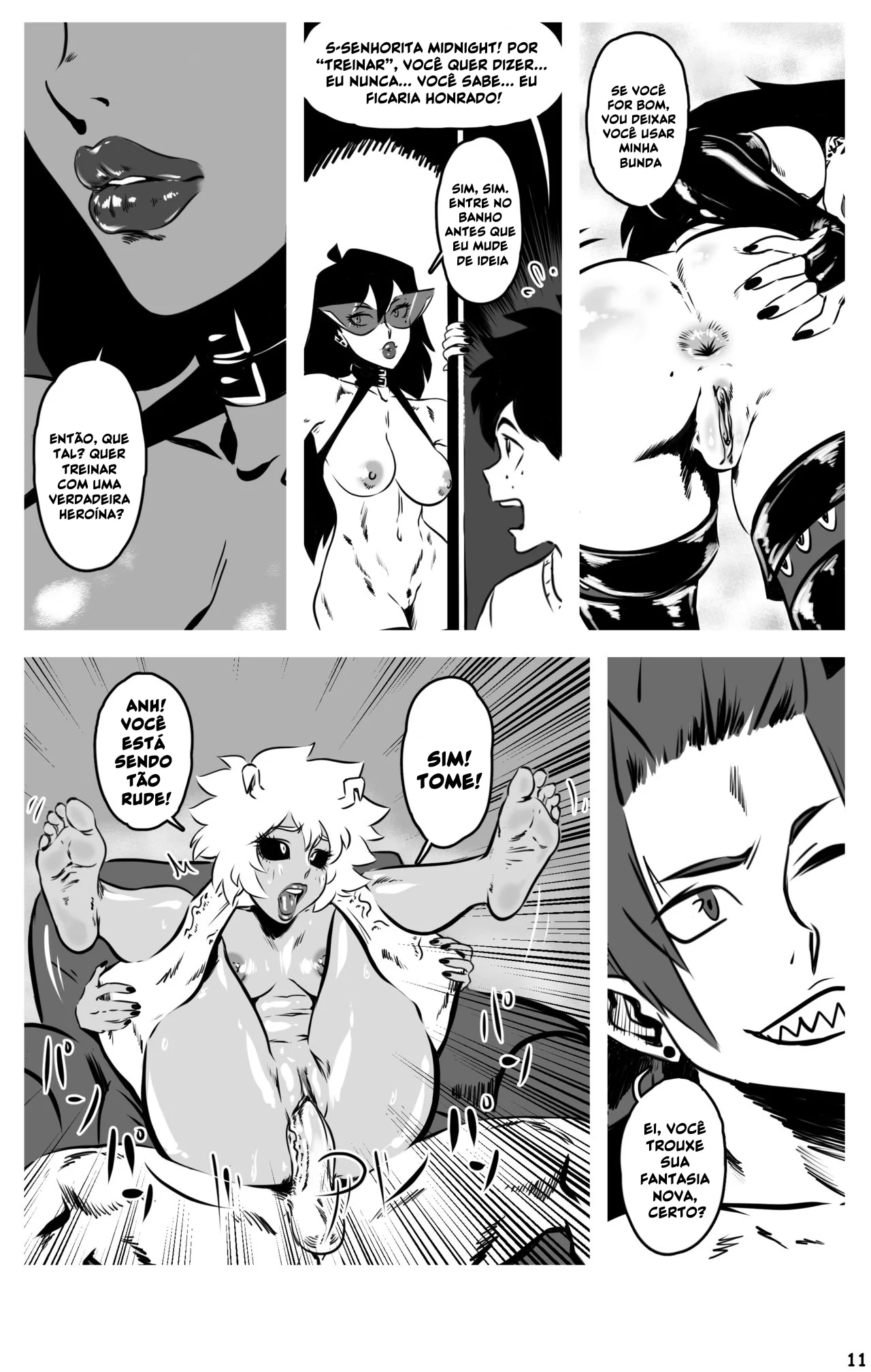 My Hero Academia: Hora da Meia-noite - Izuku Midoriya metendo fundo na piranha novinha Mina Ashido em Hentai HQ Brasileiro