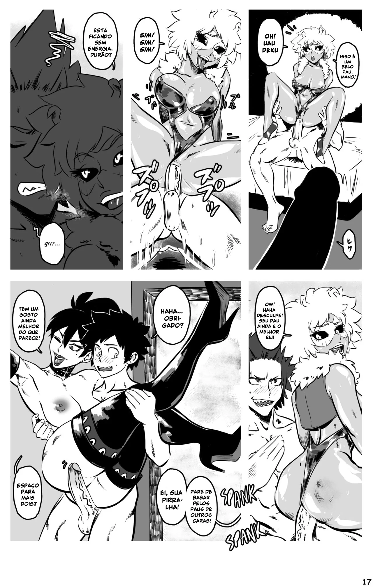 My Hero Academia: Hora da Meia-noite - Izuku Midoriya metendo fundo na piranha novinha Mina Ashido em Hentai HQ Brasileiro