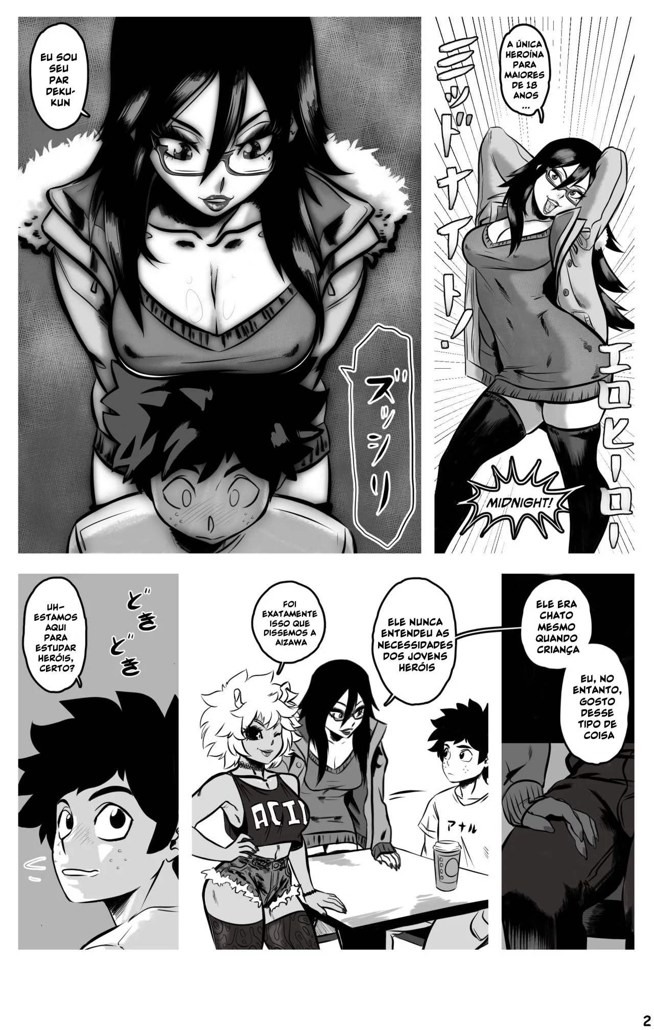 My Hero Academia: Hora da Meia-noite - Izuku Midoriya metendo fundo na piranha novinha Mina Ashido em Hentai HQ Brasileiro