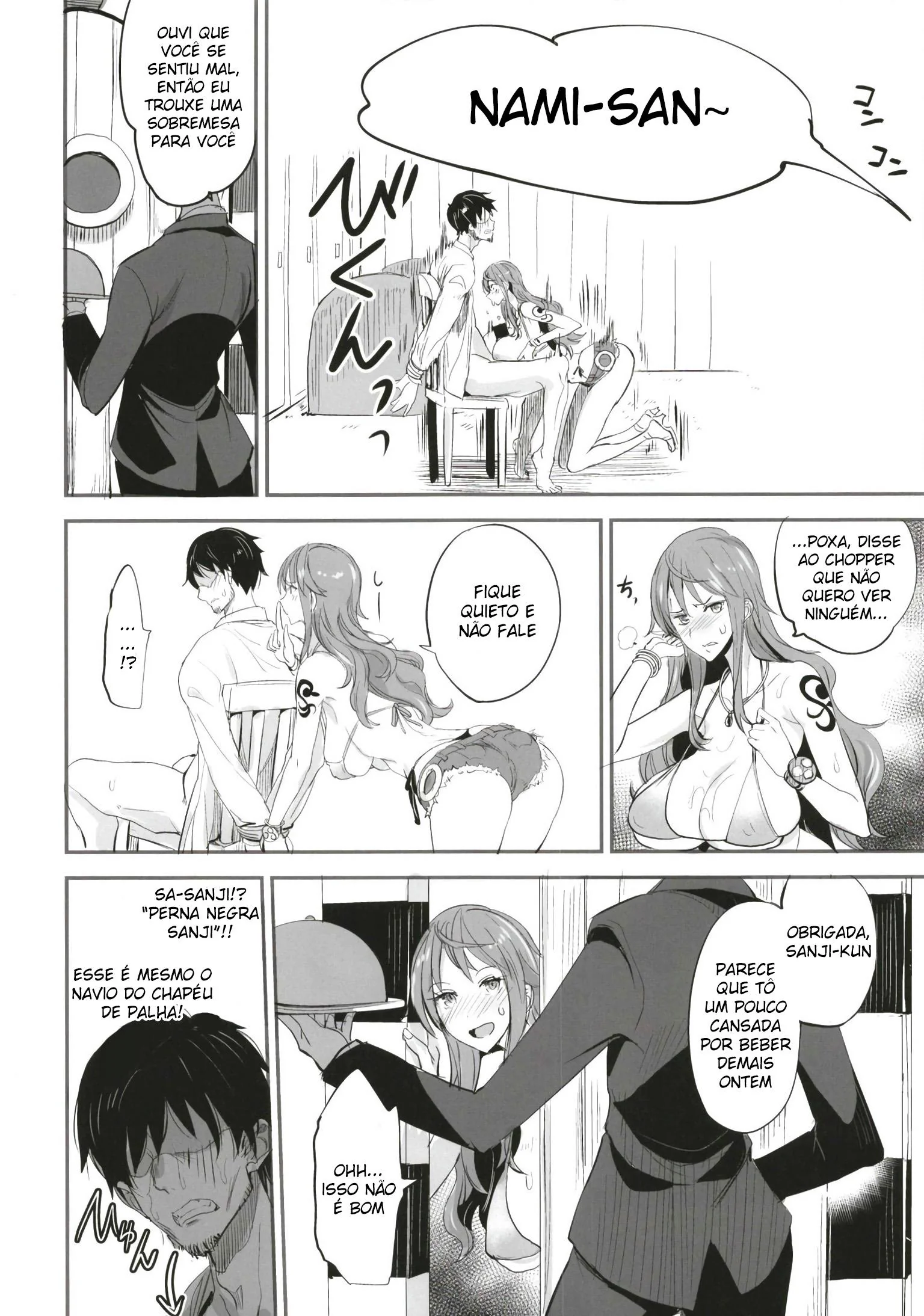 Nami Levando Rola e Mostrando os Peitões em Hentai HQ