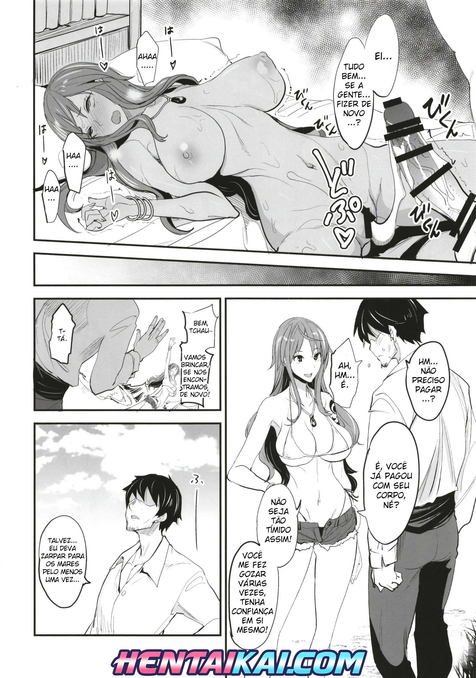 Nami Levando Rola e Mostrando os Peitões em Hentai HQ