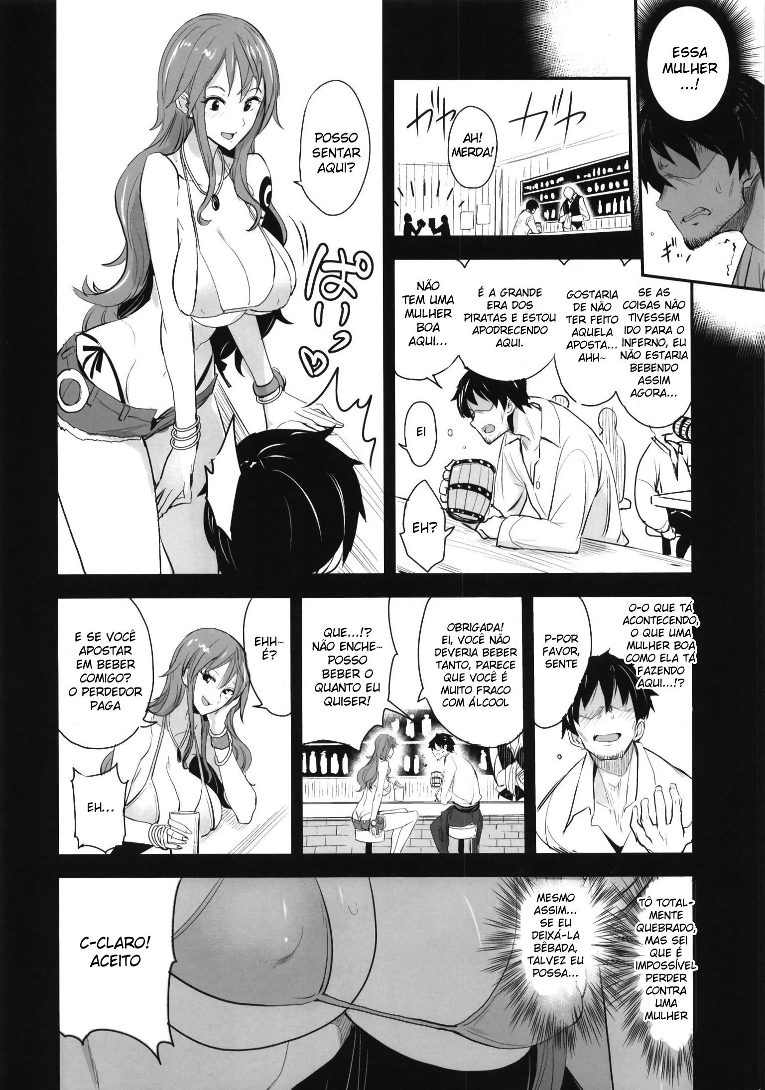 Nami Levando Rola e Mostrando os Peitões em Hentai HQ