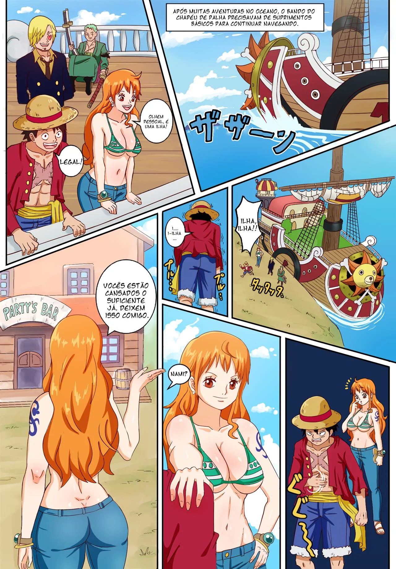 Nami piranha é enrabada por burros em One Piece Hentai HQ Brasileiro