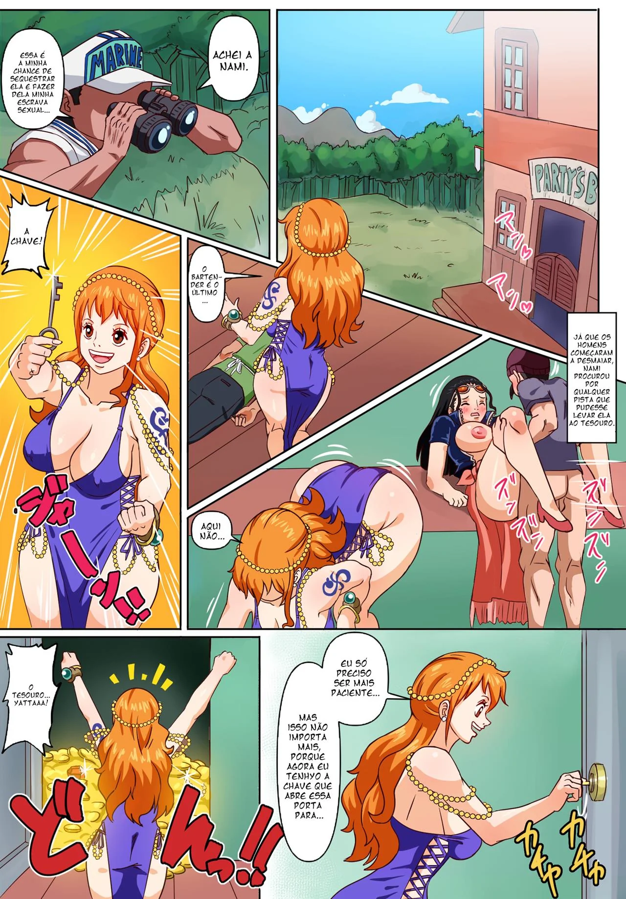 Nami piranha é enrabada por burros em One Piece Hentai HQ Brasileiro