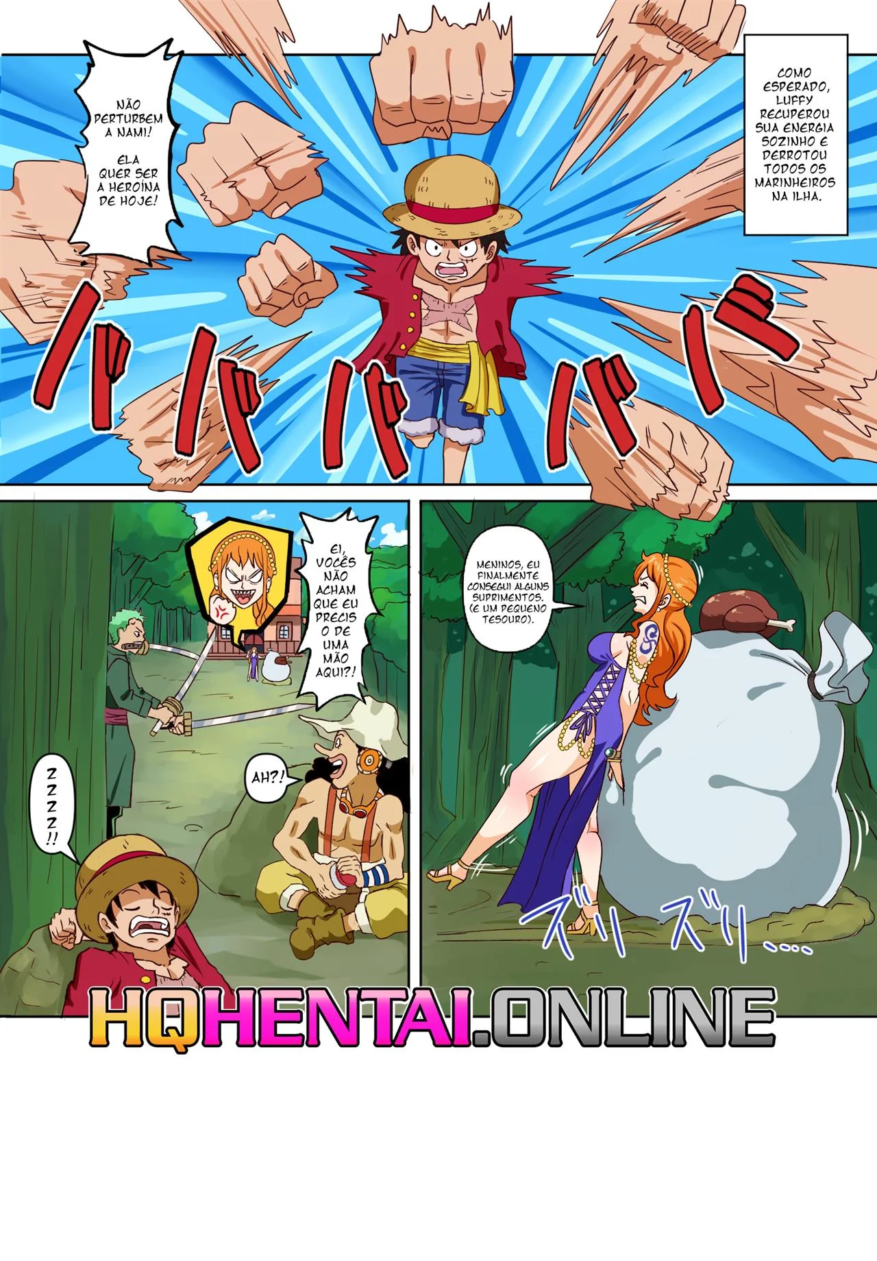 Nami piranha é enrabada por burros em One Piece Hentai HQ Brasileiro