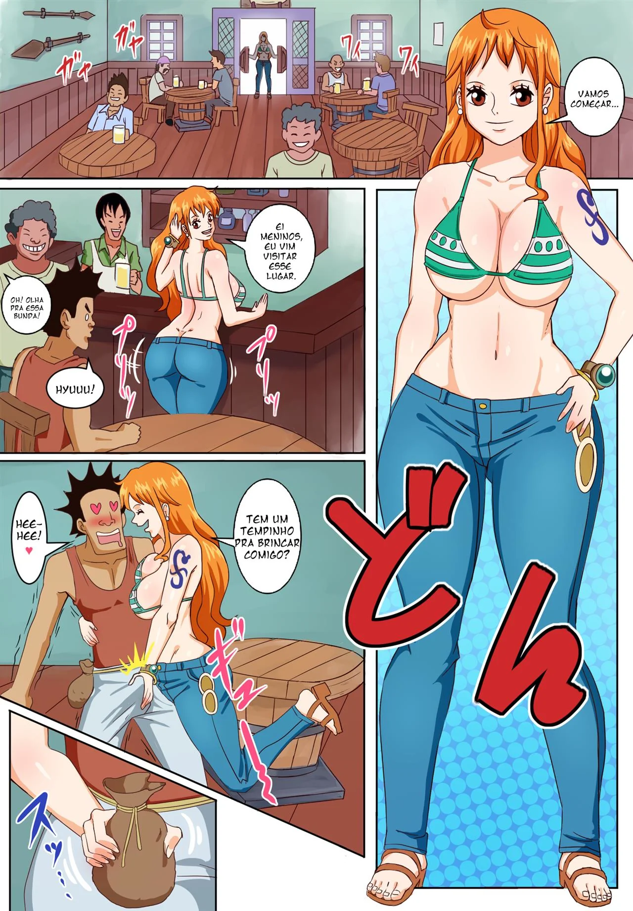 Nami piranha é enrabada por burros em One Piece Hentai HQ Brasileiro