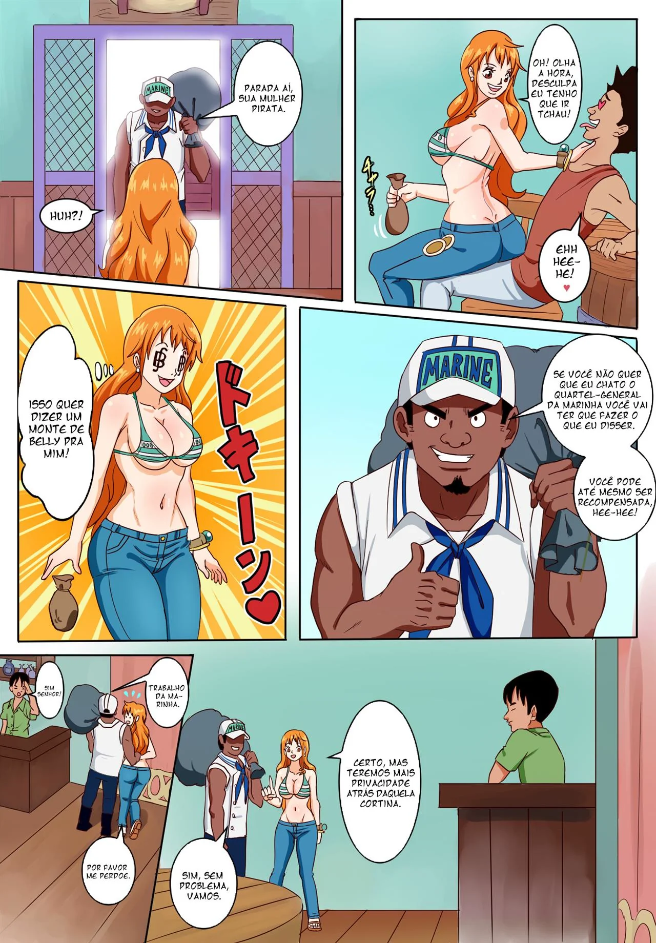 Nami piranha é enrabada por burros em One Piece Hentai HQ Brasileiro