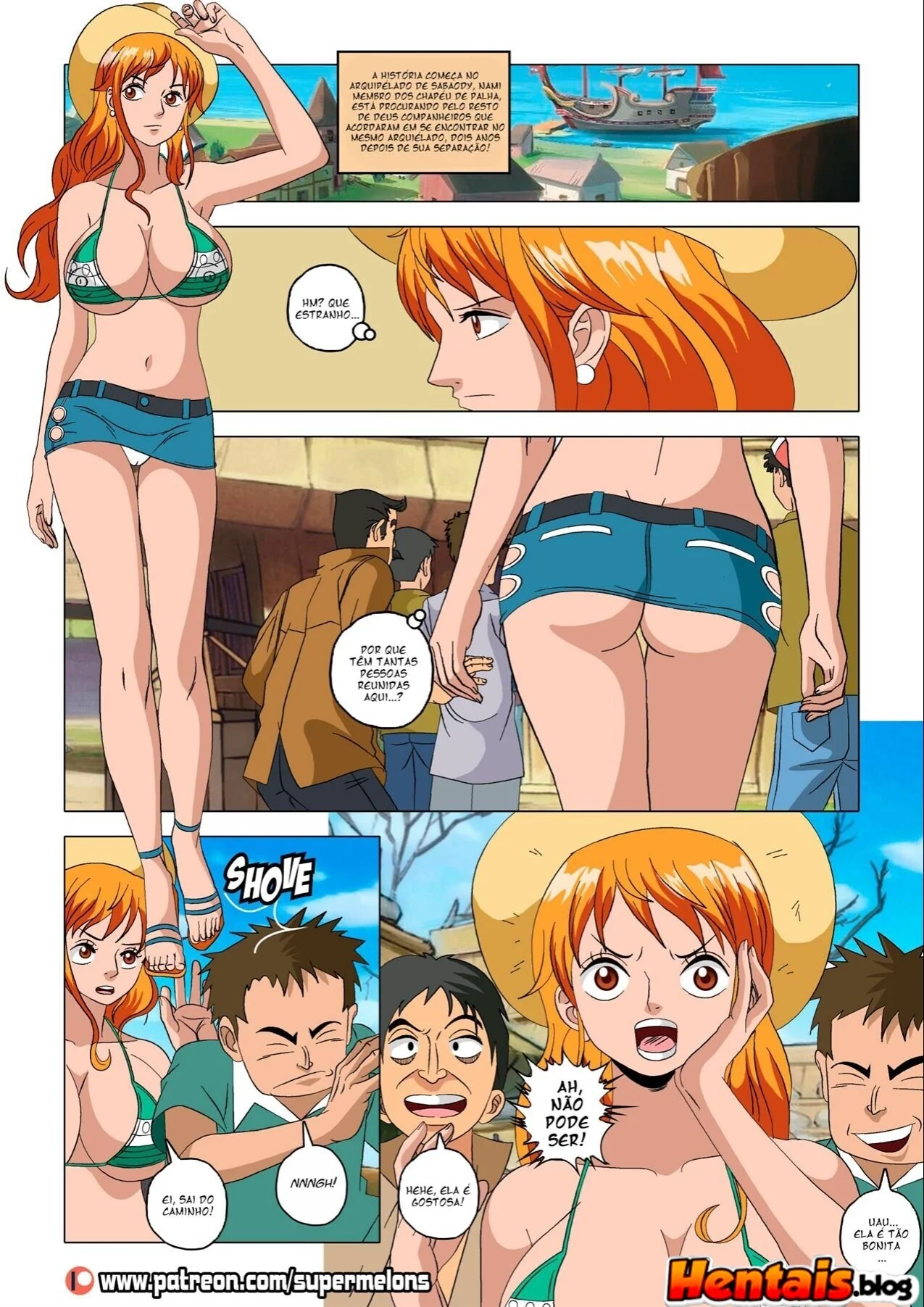 Nami Piranha Levando Rola dos Guardas da Marinha em HQ Brasileiro