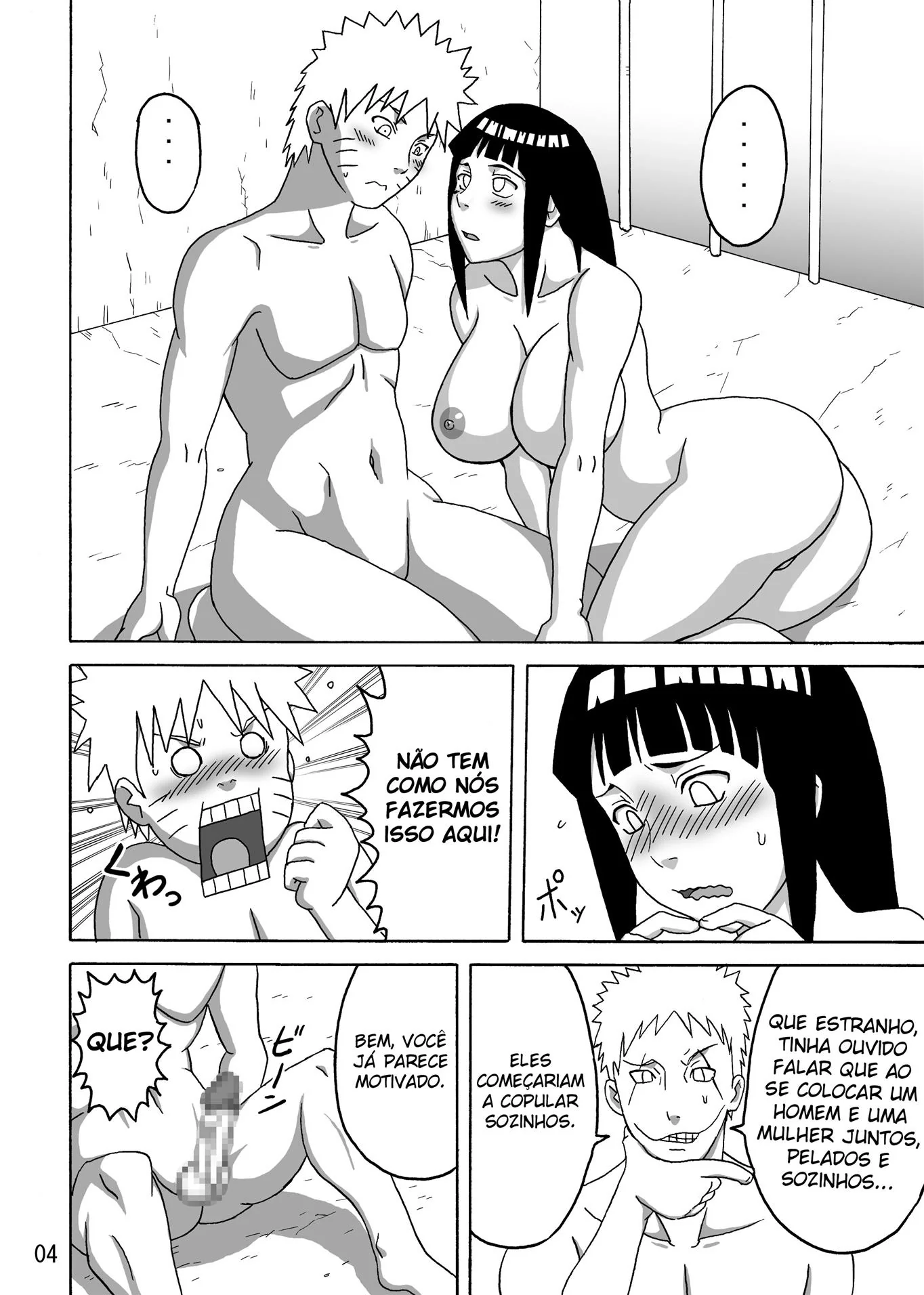 Naruto e Hinata ensinando Zetsu a foder Sakura e Tsunade na prisão em hentai HQ Brasileiro