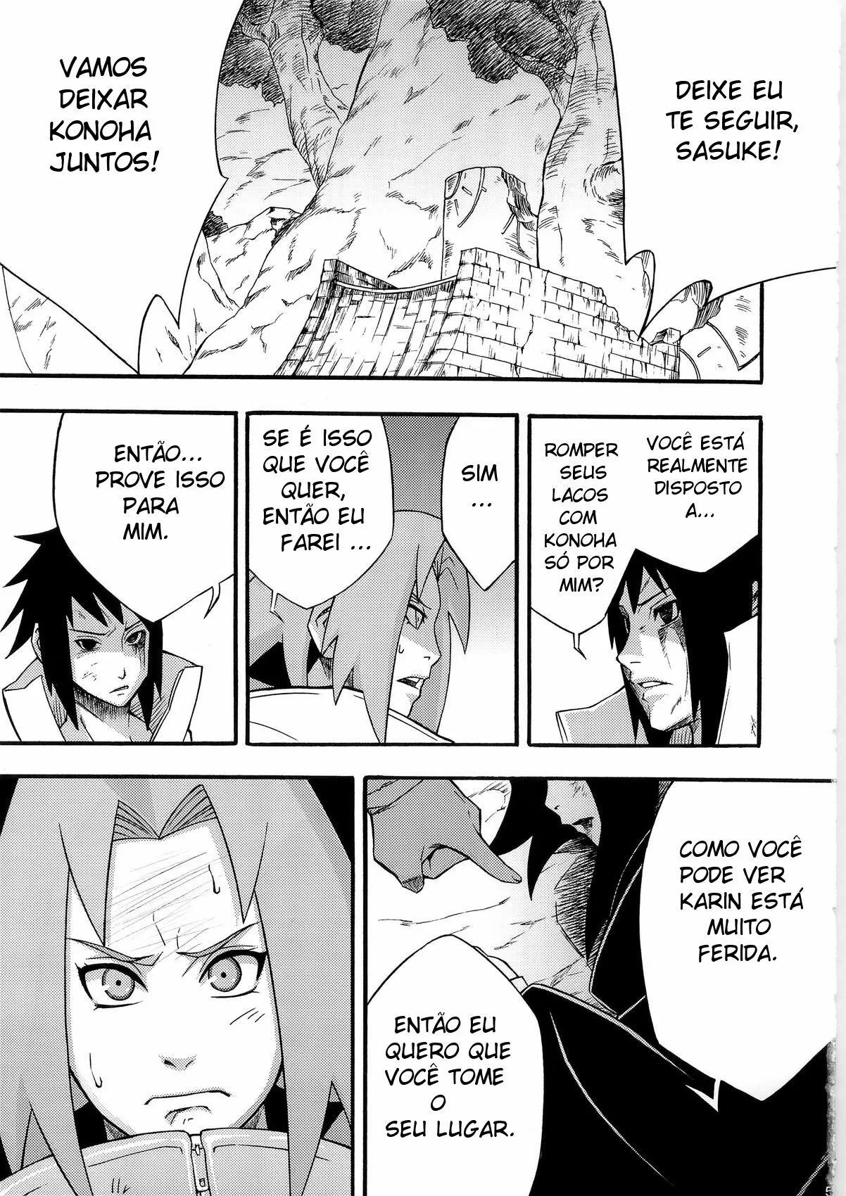 Naruto Hentai: A Pica de Sasuke e a Buceta de Sakura em HQ Brasileiro