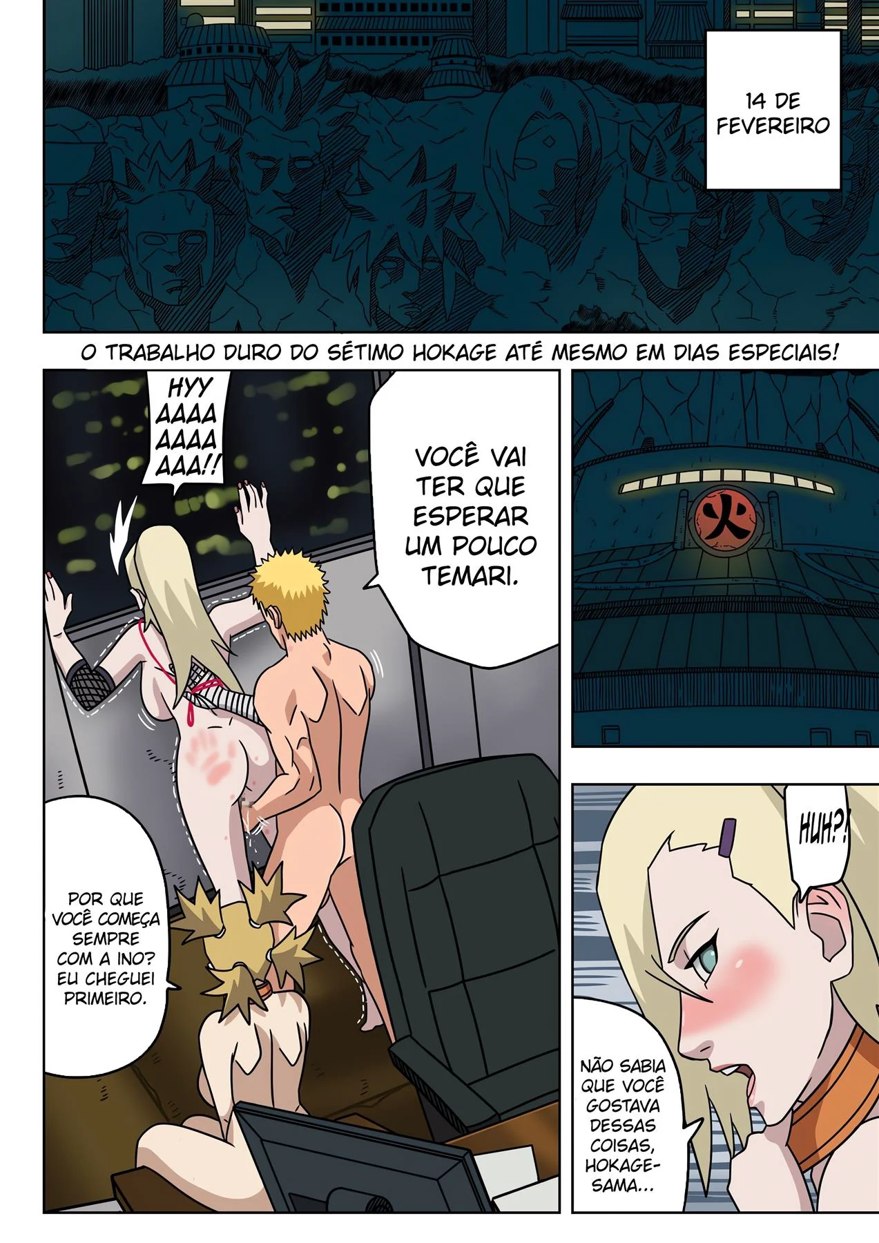 Naruto Hokage: Cuidando das bucetas da vila em manga hentai HQ Brasileiro