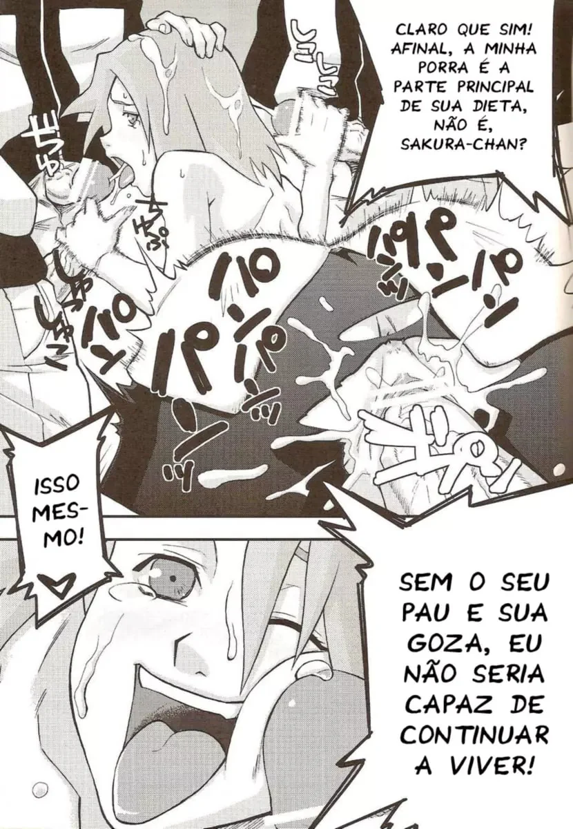 Naruto Pornô: Sakura Pagando um Boquete Guloso para Naruto em HQ Brasileiro