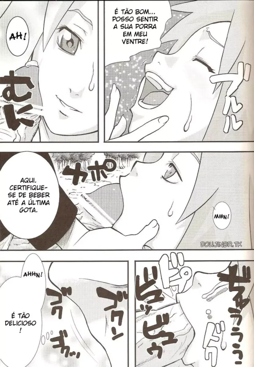 Naruto Pornô: Sakura Pagando um Boquete Guloso para Naruto em HQ Brasileiro