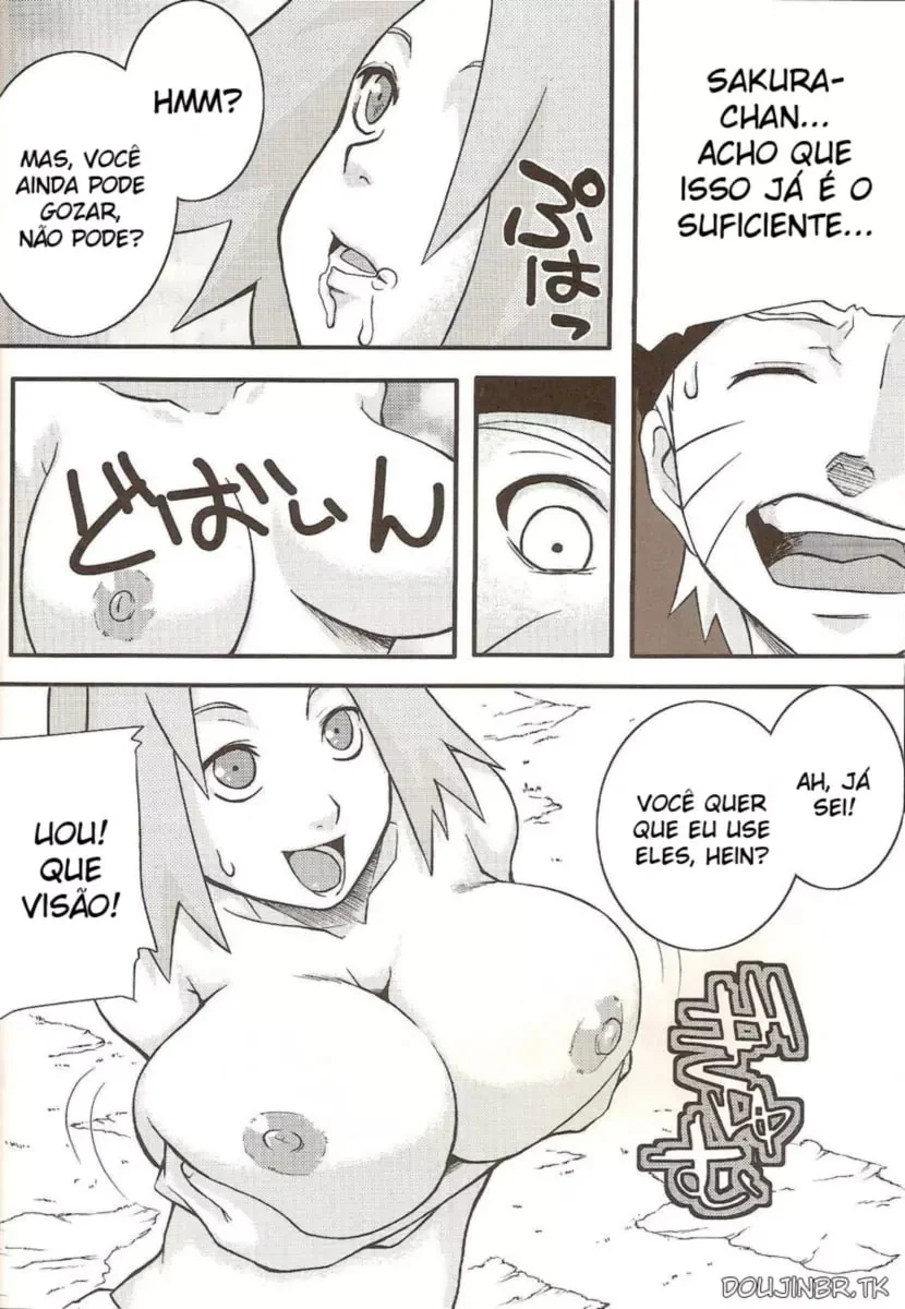 Naruto Pornô: Sakura Pagando um Boquete Guloso para Naruto em HQ Brasileiro