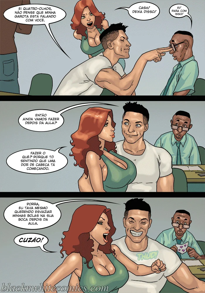 Nerd Dotado Fodendo as Piranhas da Escola - HQ Hentai de Sexo Brutal