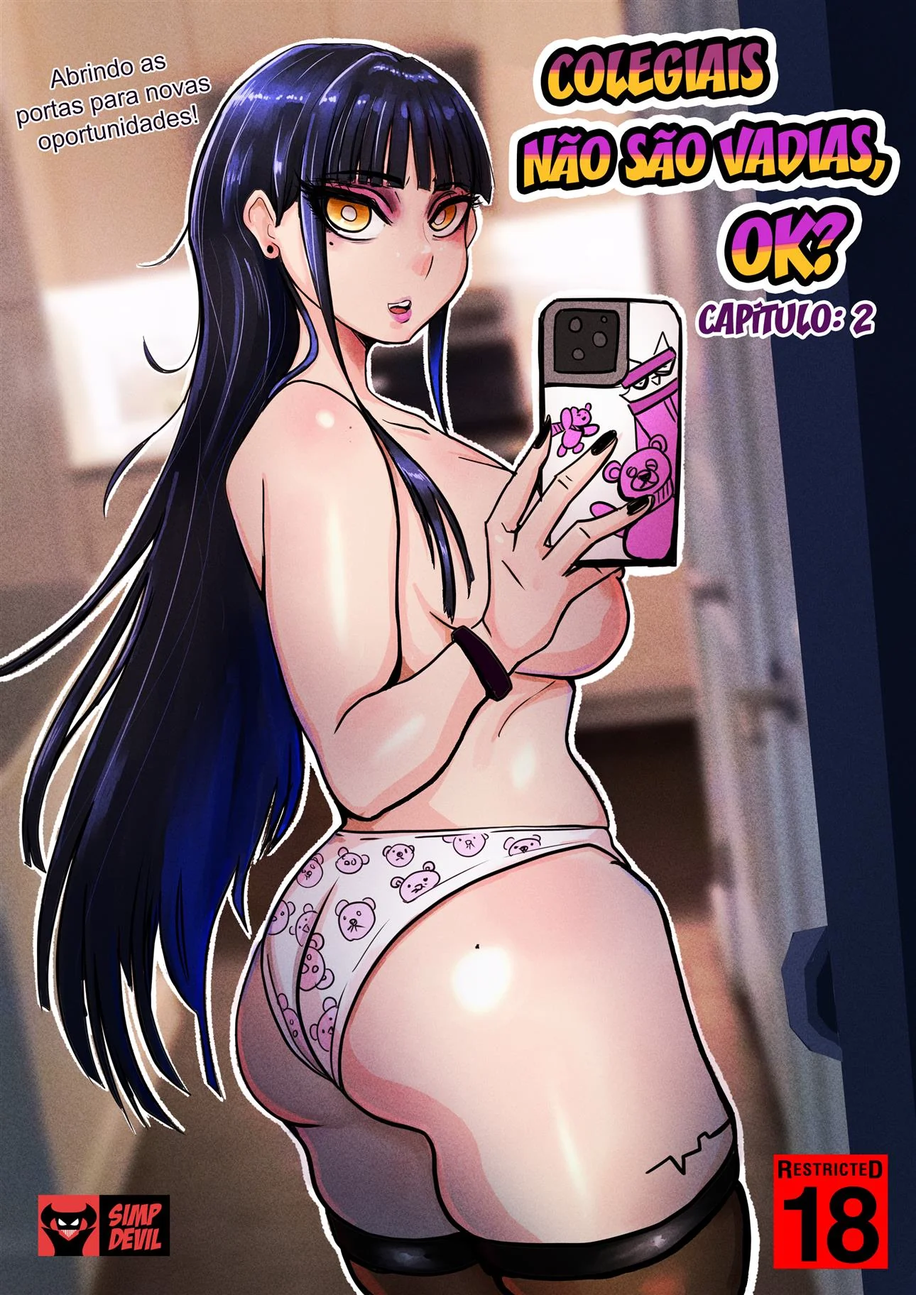 Nerd Sortudo Trepa com a Mais Gostosa do Colégio e é Flagrado Pela Admiradora Secreta em Hentai HQ Brasileiro!