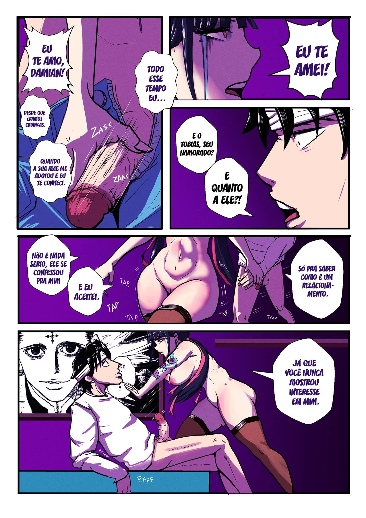 Nerd Sortudo Trepa com a Mais Gostosa do Colégio e é Flagrado Pela Admiradora Secreta em Hentai HQ Brasileiro!