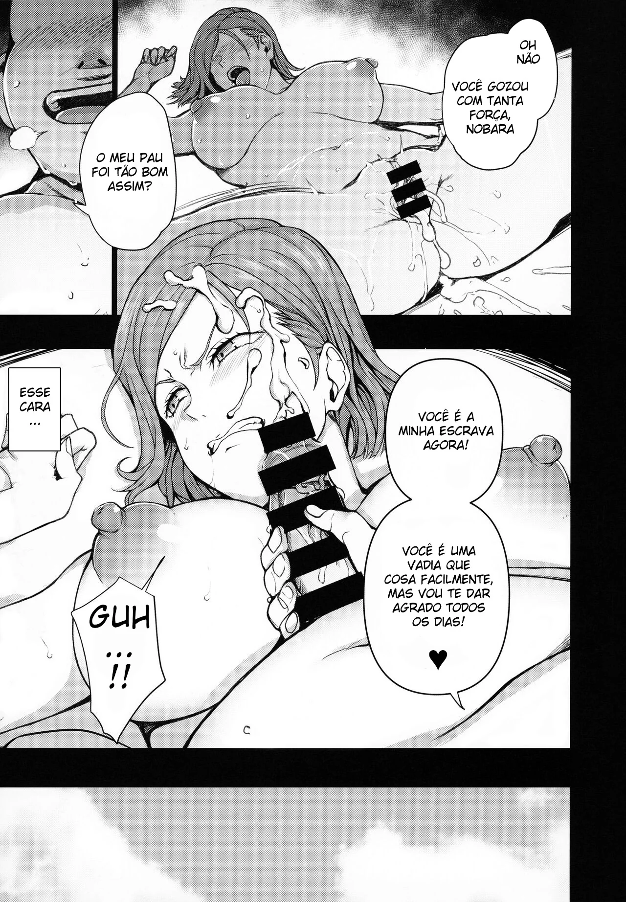 Nobara se torna a piranha do cara que a enche de porra em hentai HQ