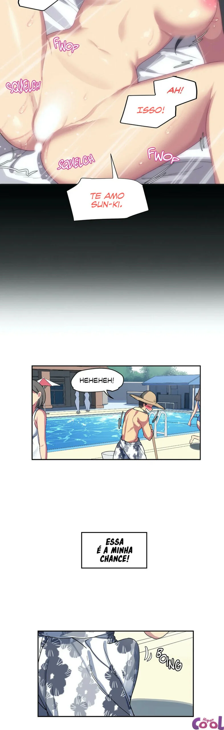 O Zelador Safado da Piscina Feminina: Fodendo as Piranhas Depois do Mergulho" em Hentai HQ Brasileiro