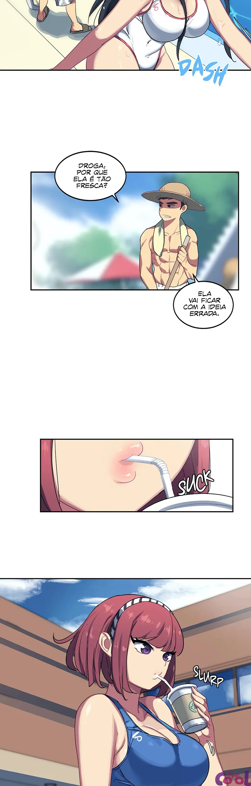 O Zelador Safado da Piscina Feminina: Fodendo as Piranhas Depois do Mergulho" em Hentai HQ Brasileiro