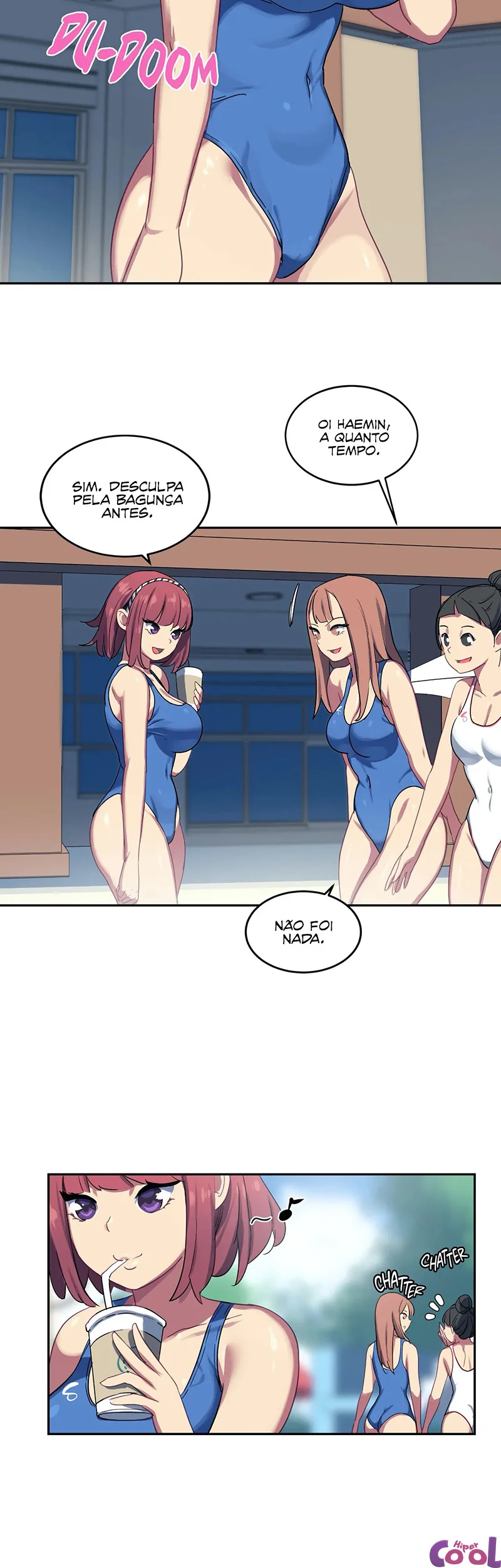 O Zelador Safado da Piscina Feminina: Fodendo as Piranhas Depois do Mergulho" em Hentai HQ Brasileiro