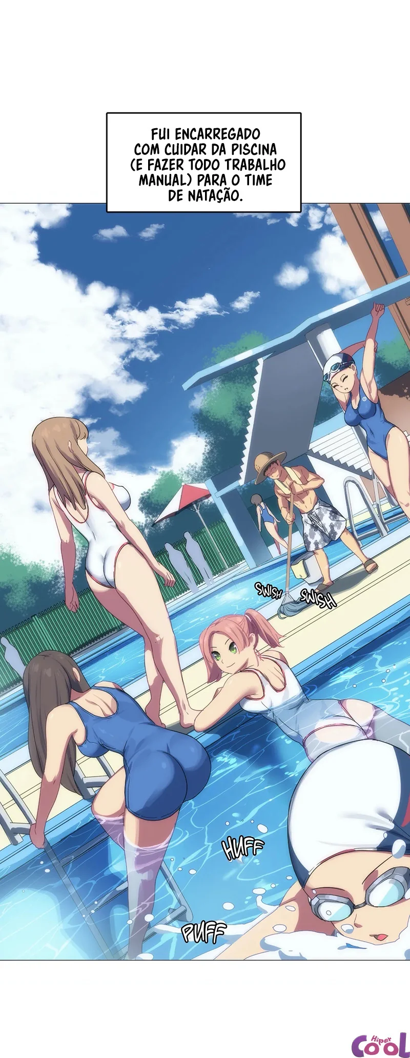O Zelador Safado da Piscina Feminina: Fodendo as Piranhas Depois do Mergulho" em Hentai HQ Brasileiro