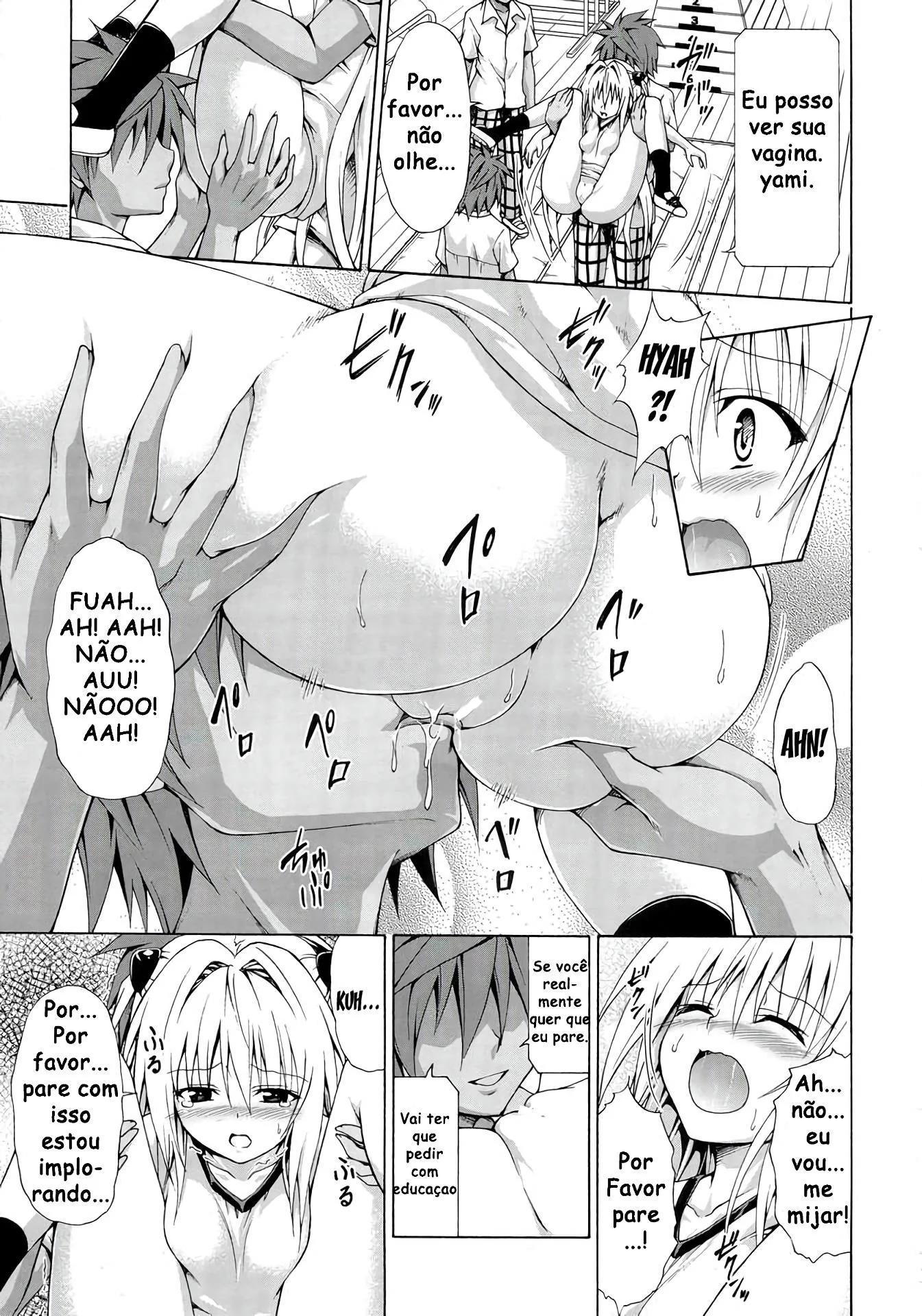 Orgia com muitas rolas - Yami sendo a boneca virtual em HQ Brasileiro