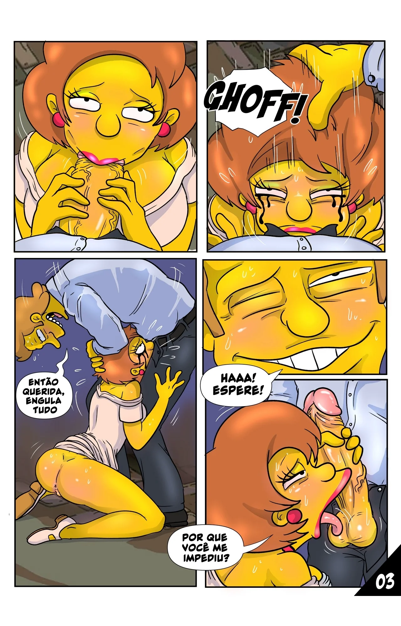 Os Simpsons: Circunstâncias Inesperadas - Edna leva um bolo e acaba levando uma rola! Em HQ Brasileiro