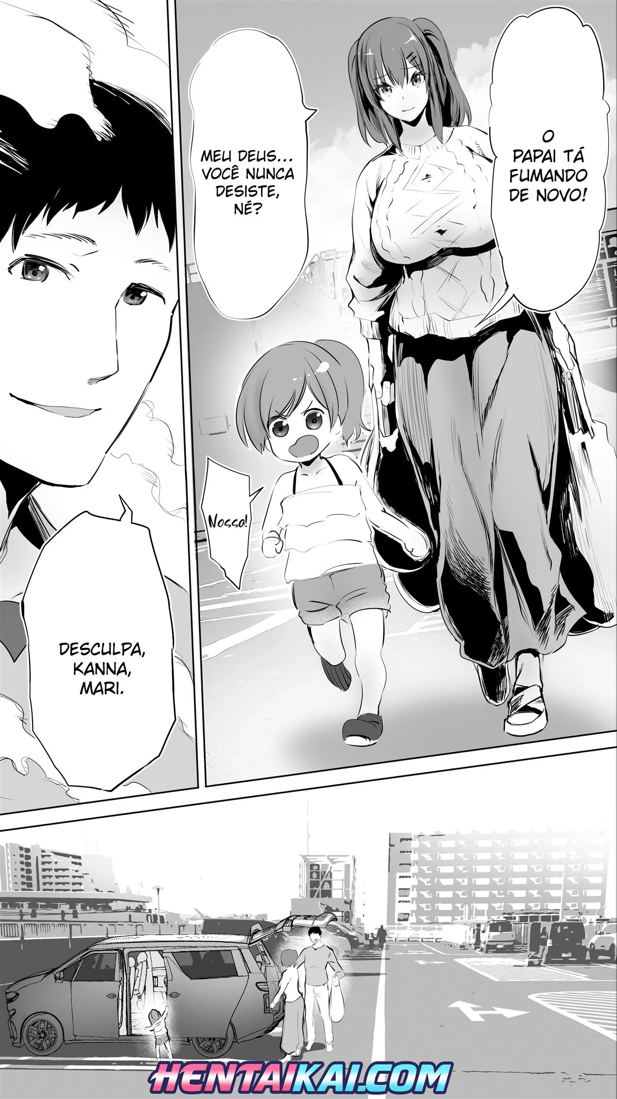 Pai de família dá um trato na colegial piranha em Hentai HQ Brasileiro