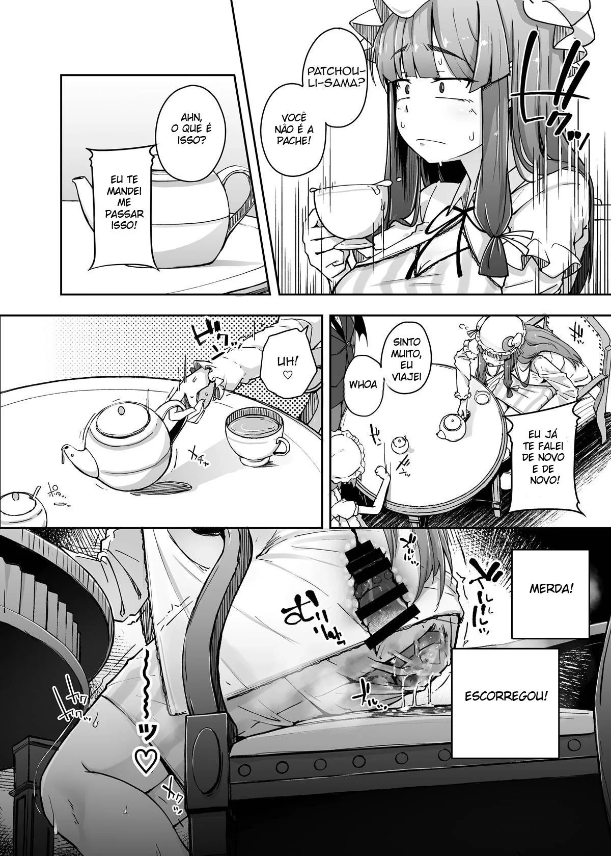 Patchouli-sama e o Mistério do Buraco Proibido em Hentai HQ