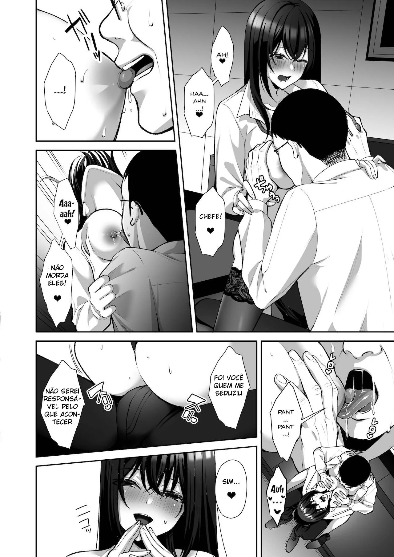 Patrão descobre segredo da funcionária piranha em Hentai HQ Brasileiro