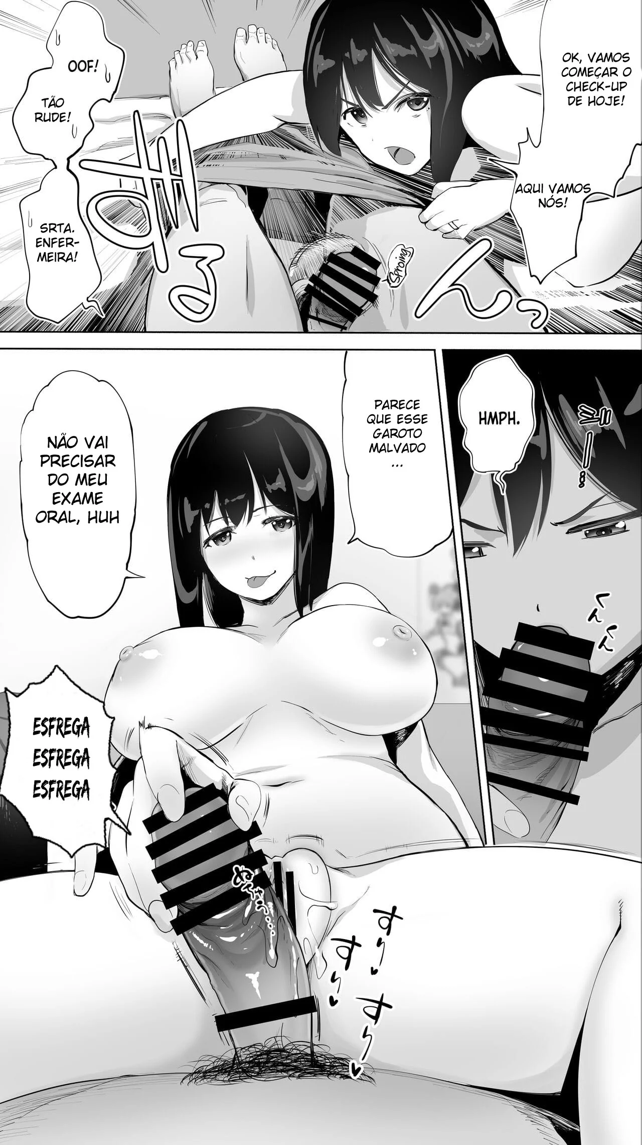 Piranha Enfermeira Kaori-chan Cuida da Rola de Shun-kun no Hospital - Hentai HQ Brasileiro