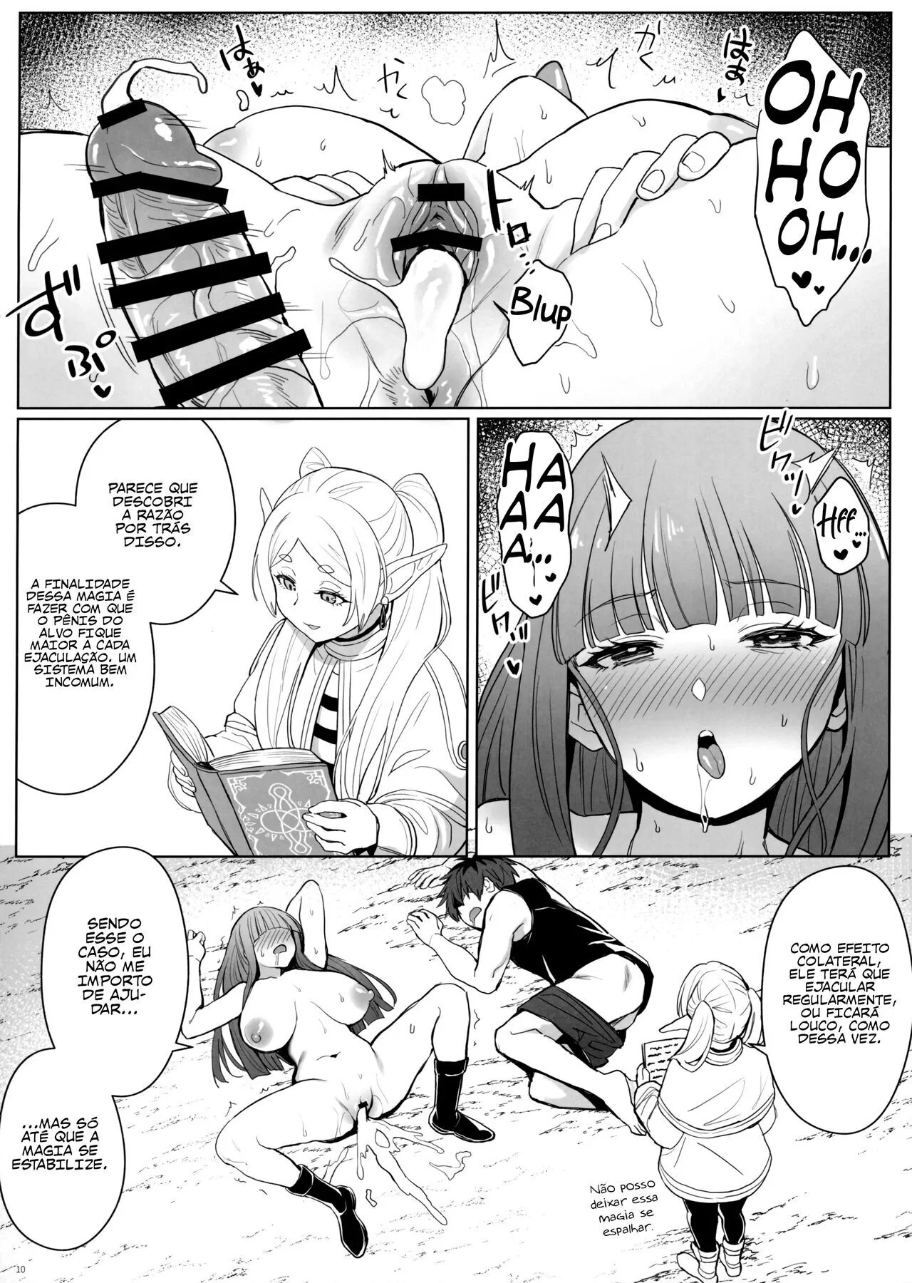 Piranha Feiticeira Fazendo Magia na Rola dos Homens em Sousou No Frieren Hentai HQ Brasileiro