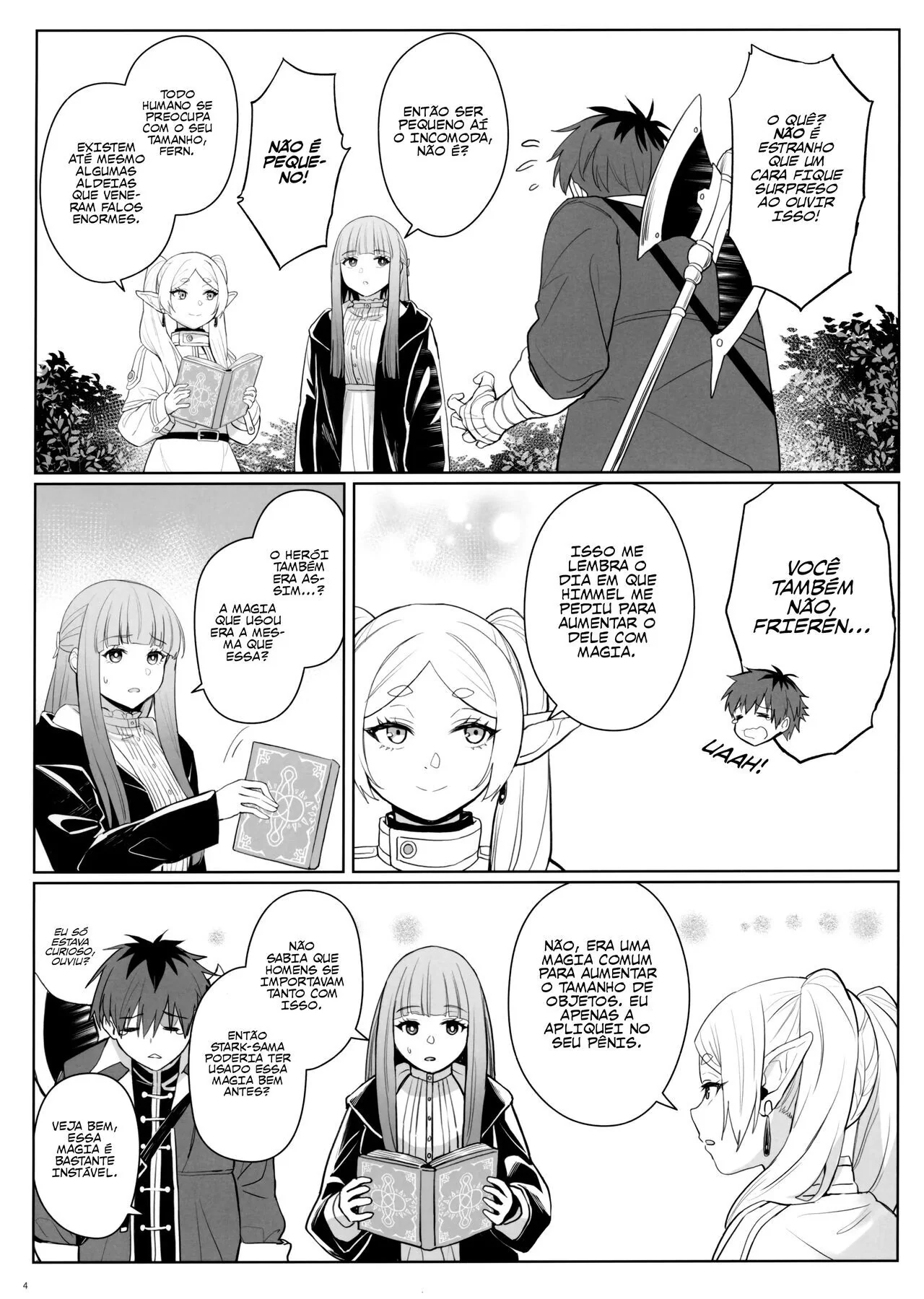 Piranha Feiticeira Fazendo Magia na Rola dos Homens em Sousou No Frieren Hentai HQ Brasileiro