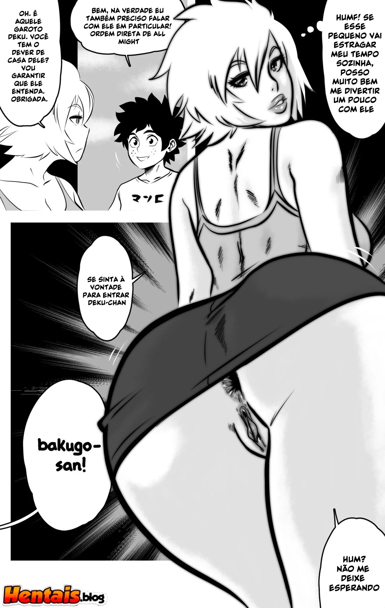 Piranha Mitsuki Bakugou senta na pica do Izuku Midoriya em Hentai HQ Brasileiro