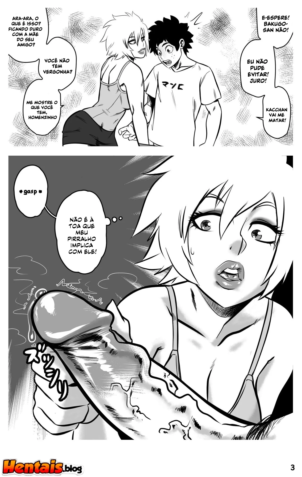 Piranha Mitsuki Bakugou senta na pica do Izuku Midoriya em Hentai HQ Brasileiro