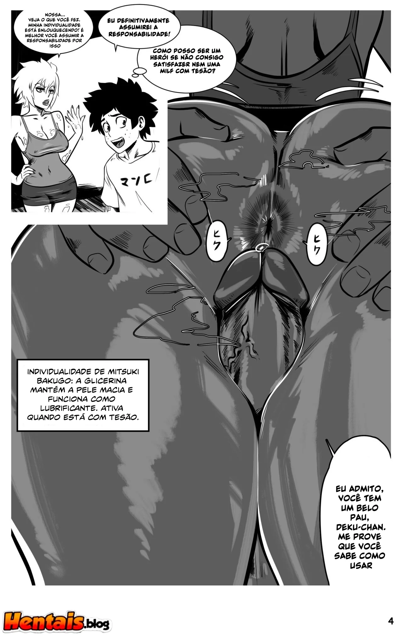 Piranha Mitsuki Bakugou senta na pica do Izuku Midoriya em Hentai HQ Brasileiro