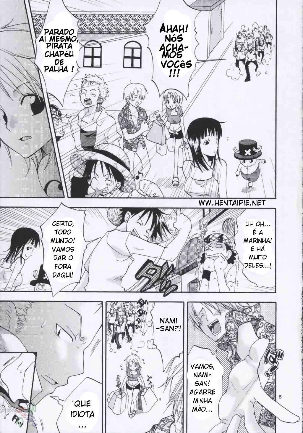 Piranha Nami dando a buceta para Zoro em Hentai HQ Brasileiro