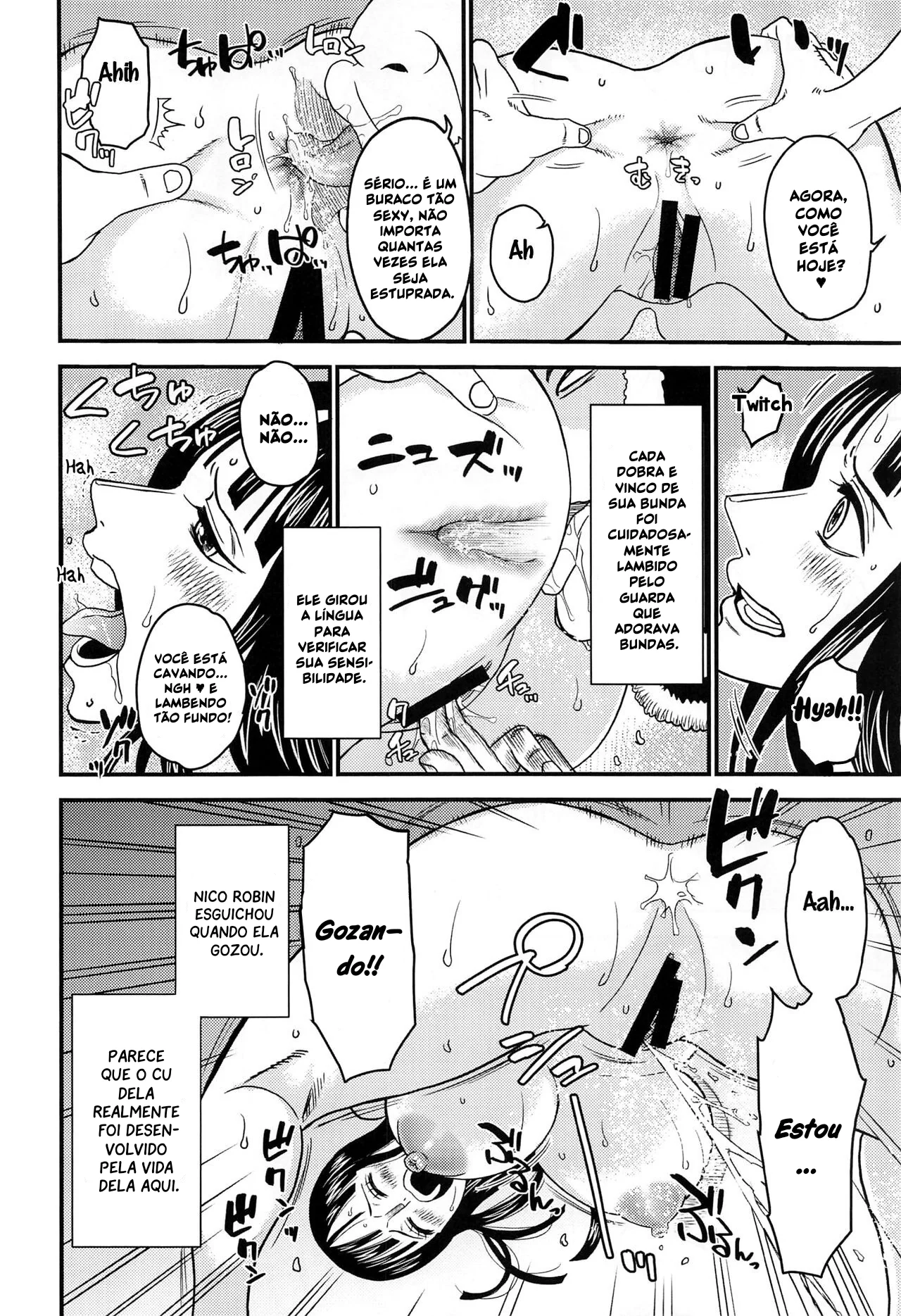 Piranha Nico Robin: Abusada e Amordaçada no One Piece Hentai HQ Brasileiro