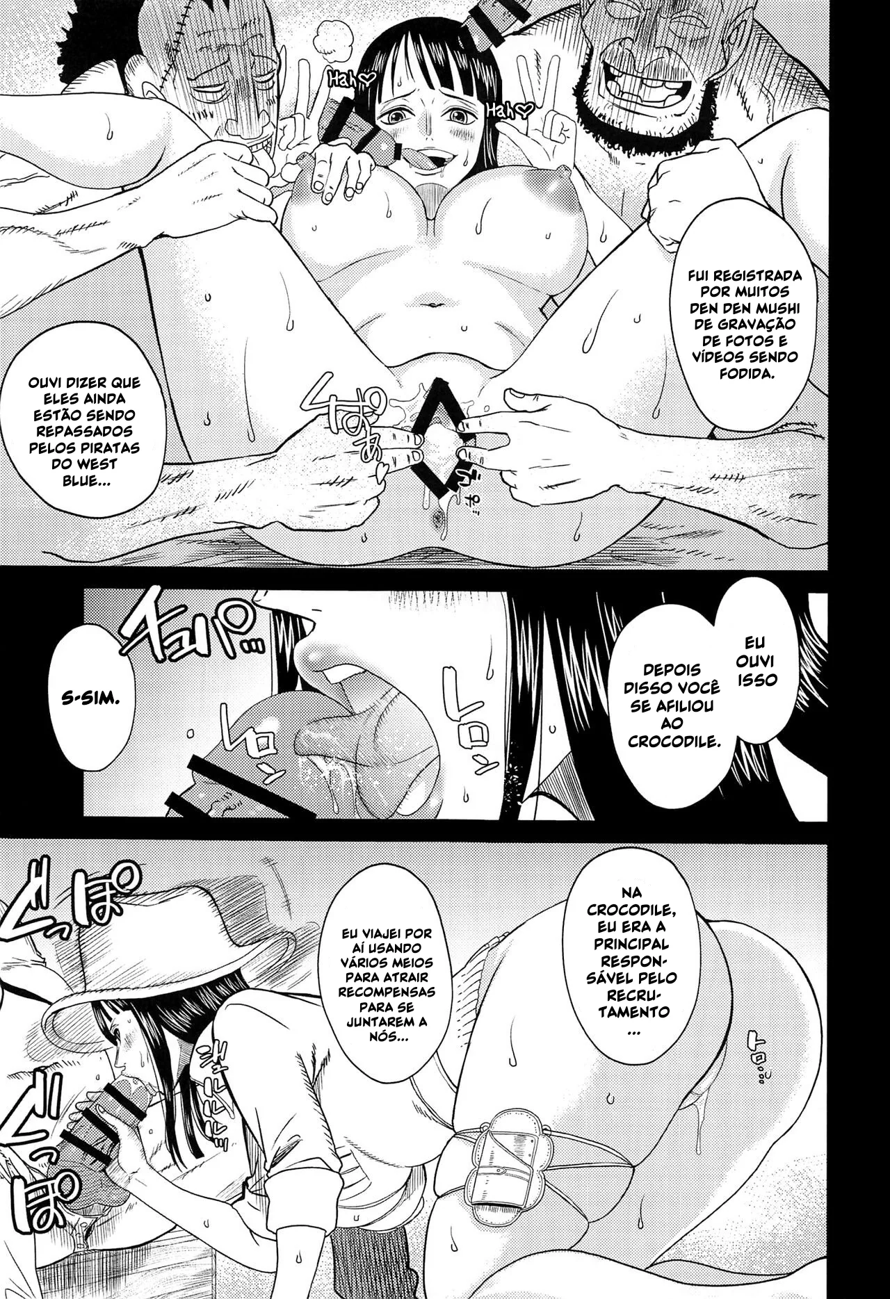 Piranha Nico Robin: Abusada e Amordaçada no One Piece Hentai HQ Brasileiro