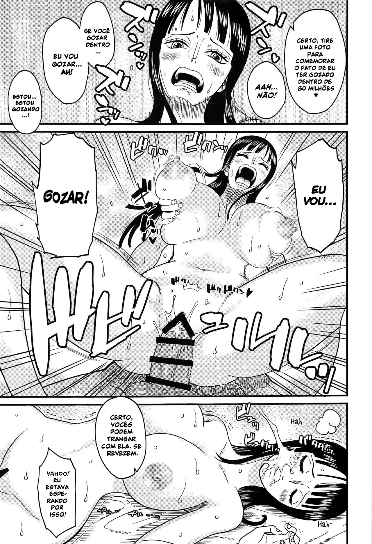 Piranha Nico Robin: Abusada e Amordaçada no One Piece Hentai HQ Brasileiro