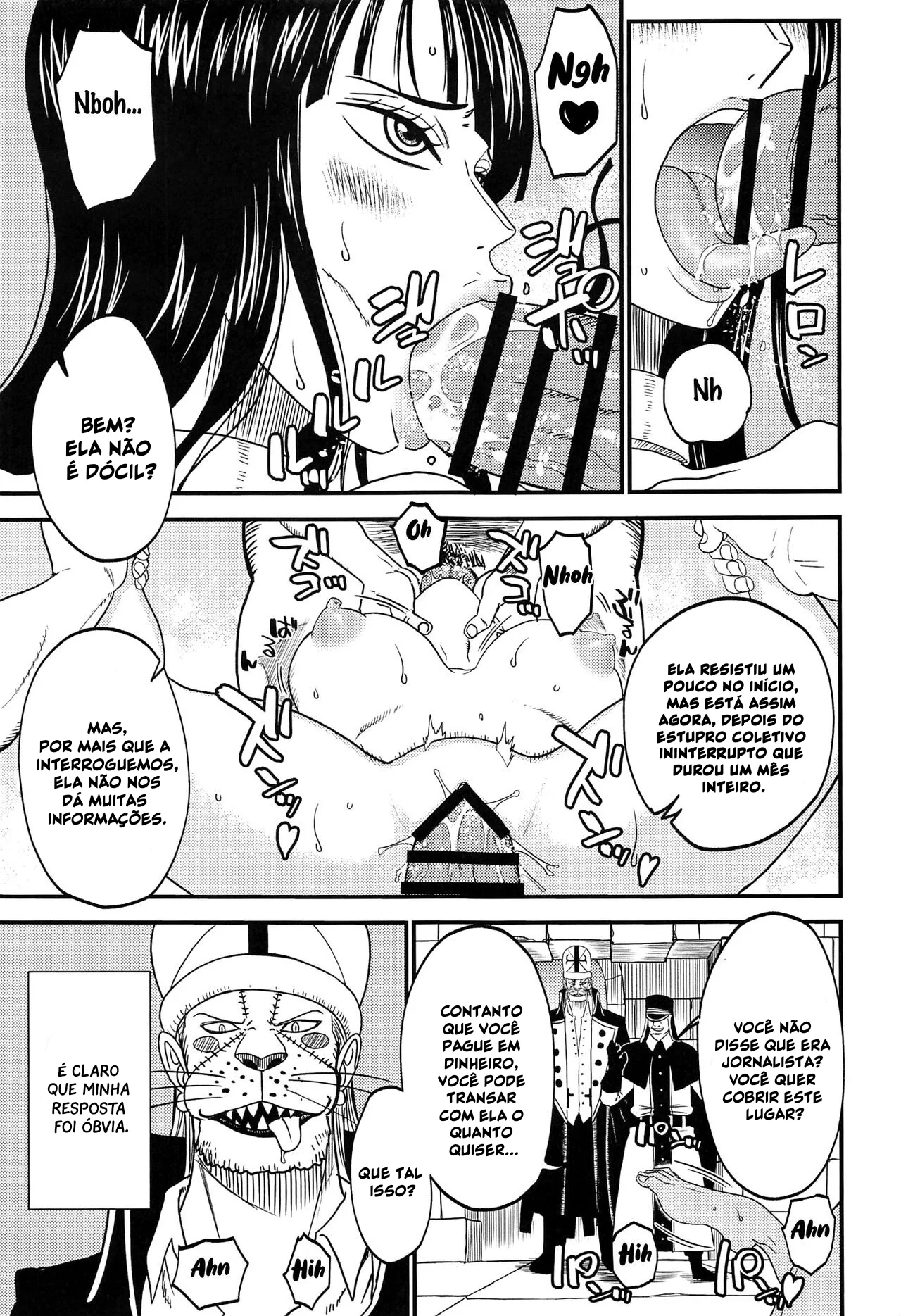 Piranha Nico Robin: Abusada e Amordaçada no One Piece Hentai HQ Brasileiro