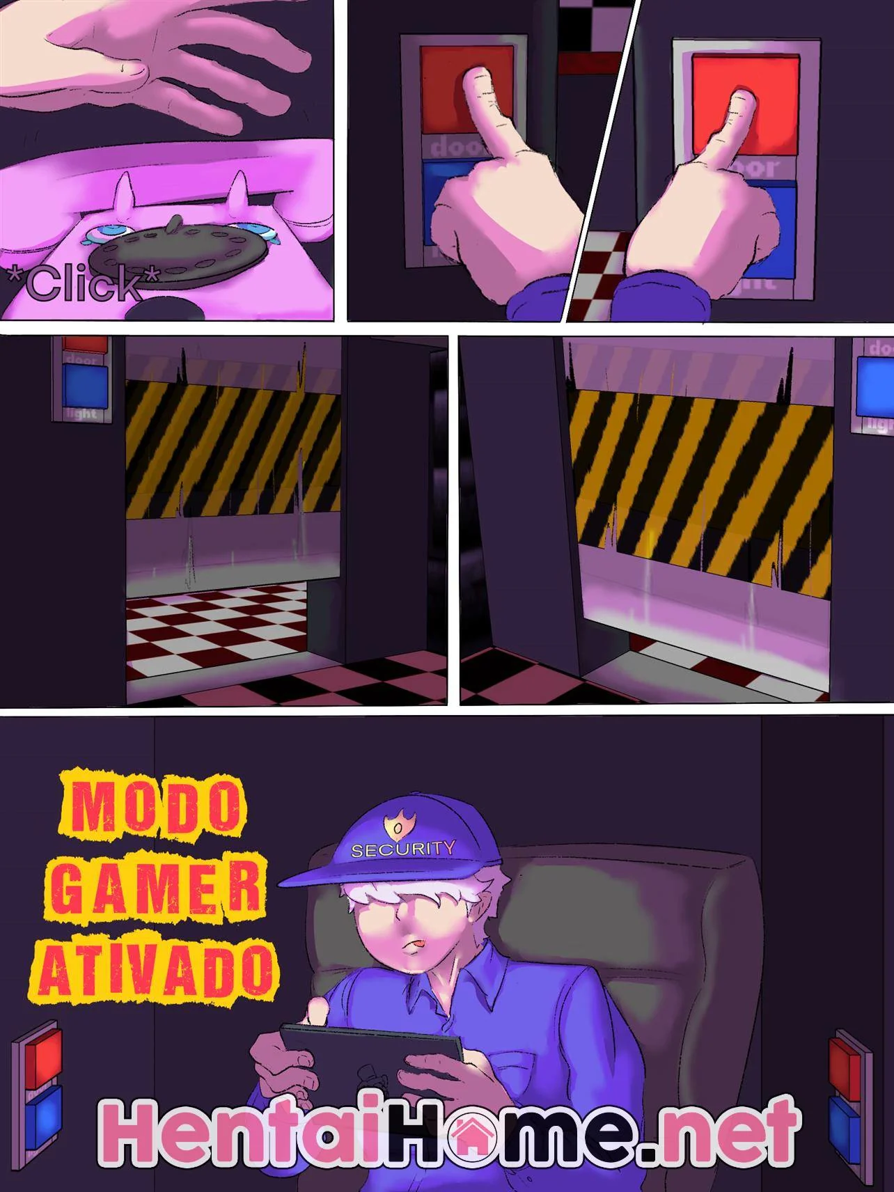 Piranha peituda seduz segurança para transar em jogo de putaria - HQ de sexo