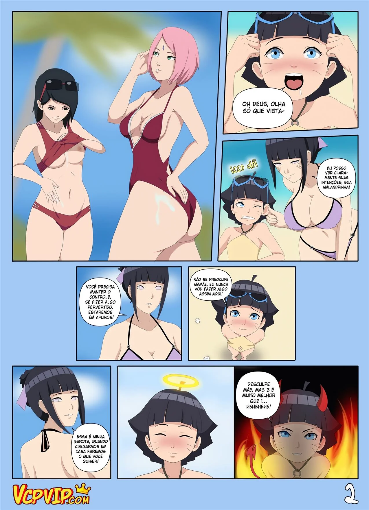 Piranhas na Praia: Enquanto o Papai Dorme 3 - Boruto Hentai em HQ Brasileiro