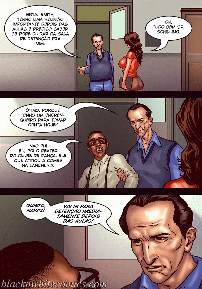 Professor sortudo fodendo várias piranhas na escola em HQ Hentai Brasileiro