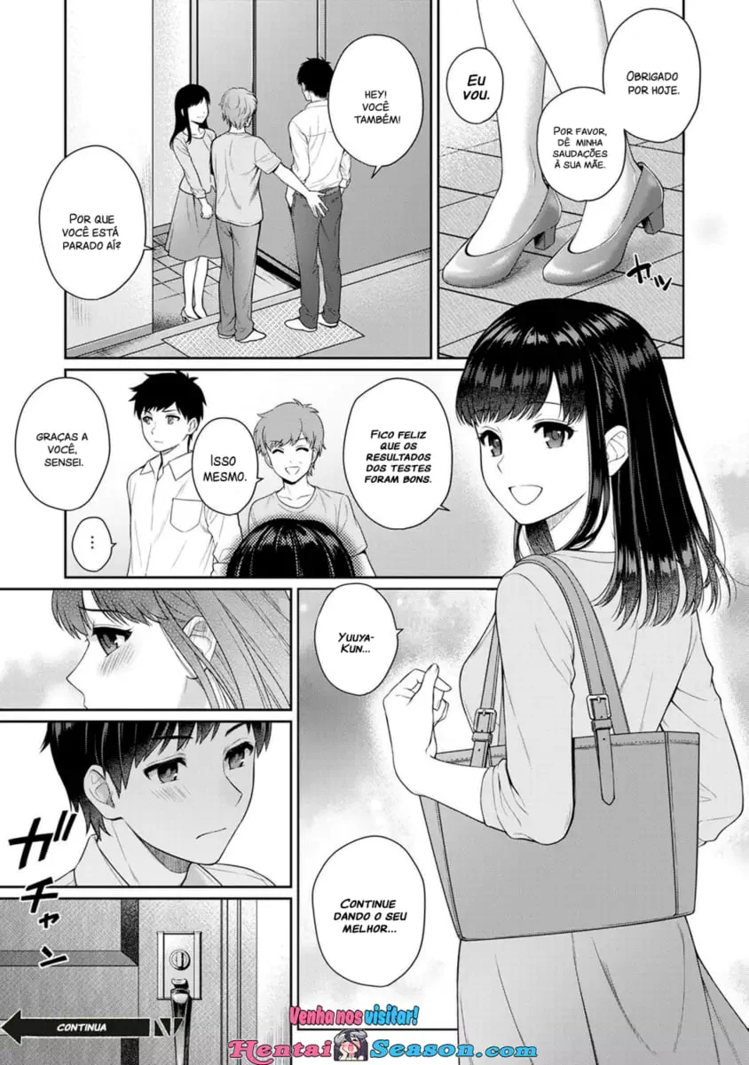 Professora Piranha Fode o Cu do Aluno Sortudo em Sensei to Boku Hentai HQ Brasileiro