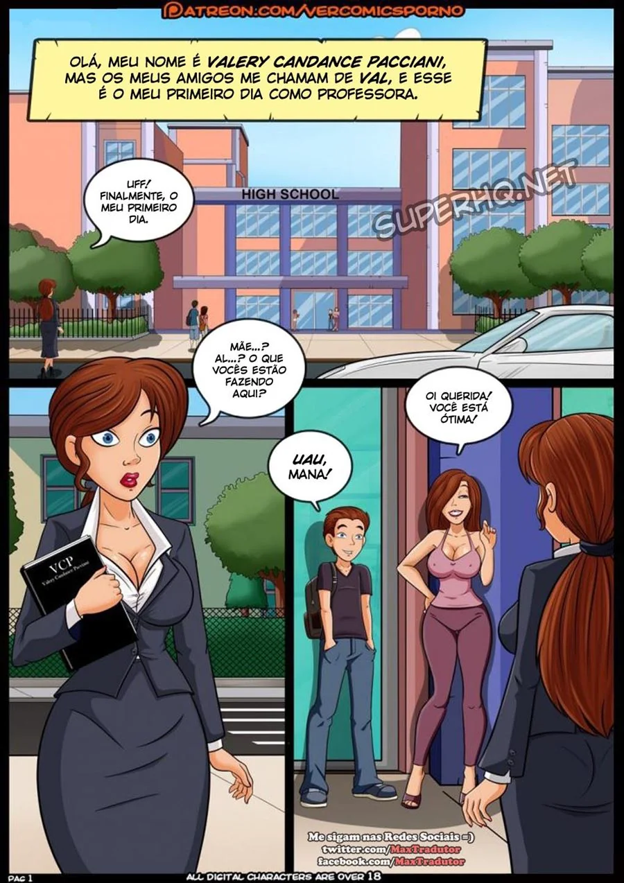 Professora Valery e a Piroca do Diretor Tarado - HQ Brasileira de Sexo