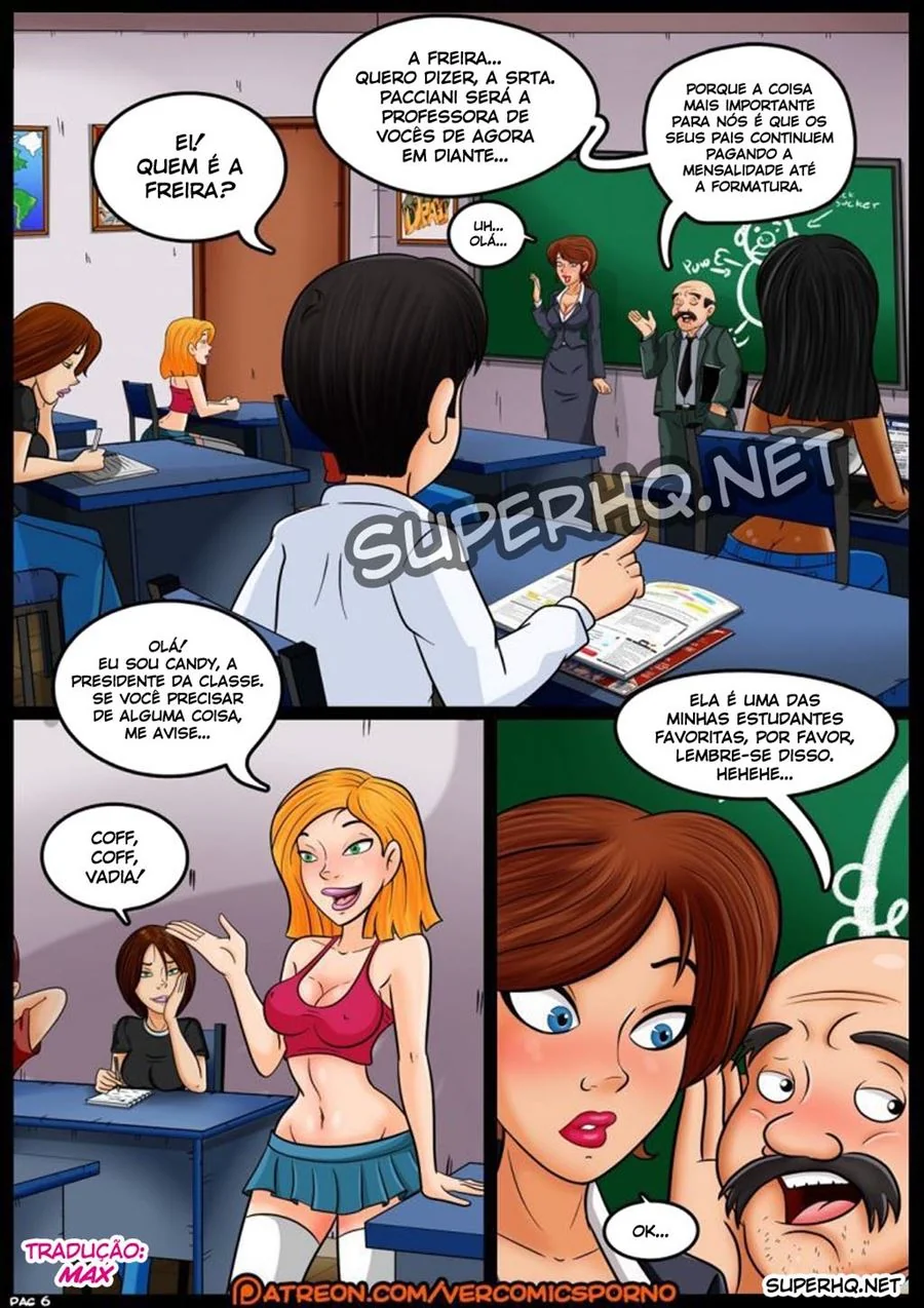 Professora Valery e a Piroca do Diretor Tarado - HQ Brasileira de Sexo
