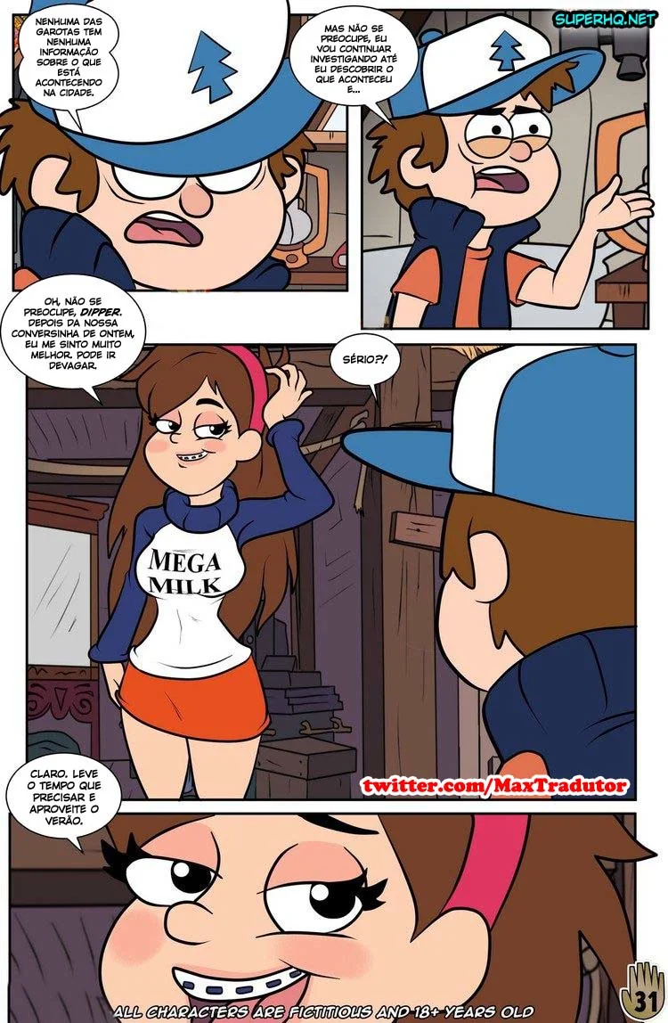 Putaria em Gravity Falls: Um Verão de Mistérios VL.3 - Piranhas e Pirocas em HQ Brasileiro